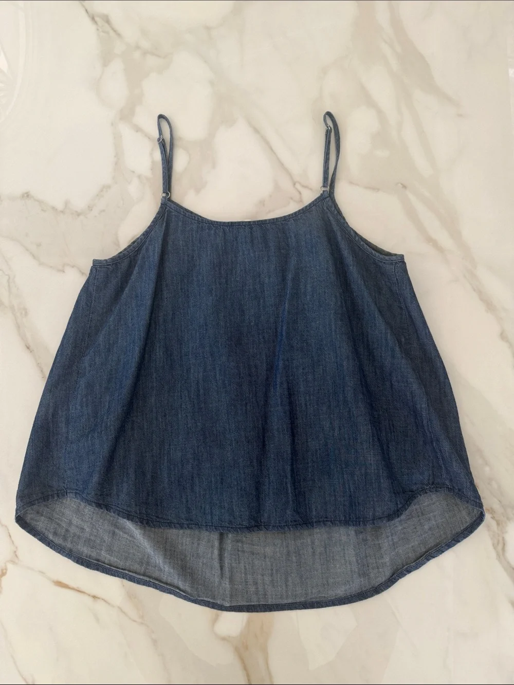 Ladies Blue Denim-Look Tank Top & Pants Set